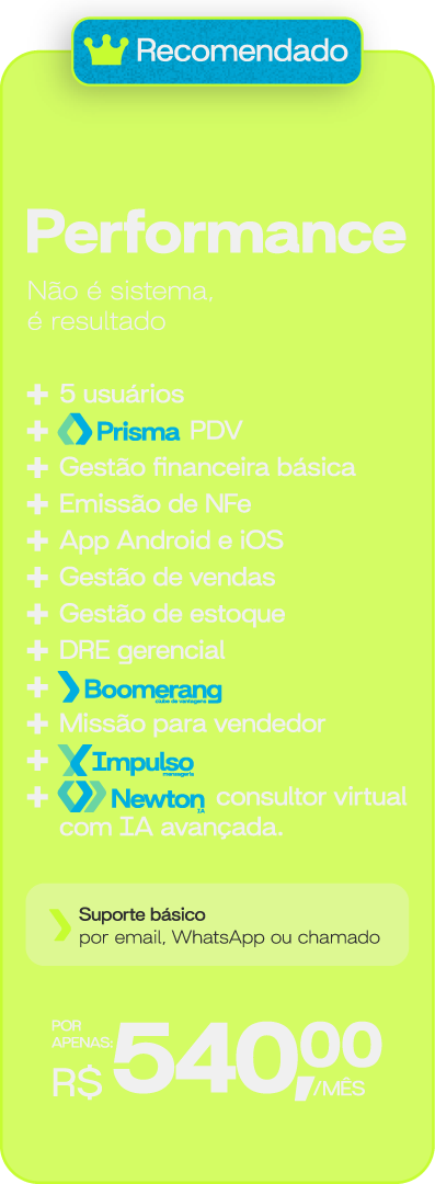 Plano Performance recomendado